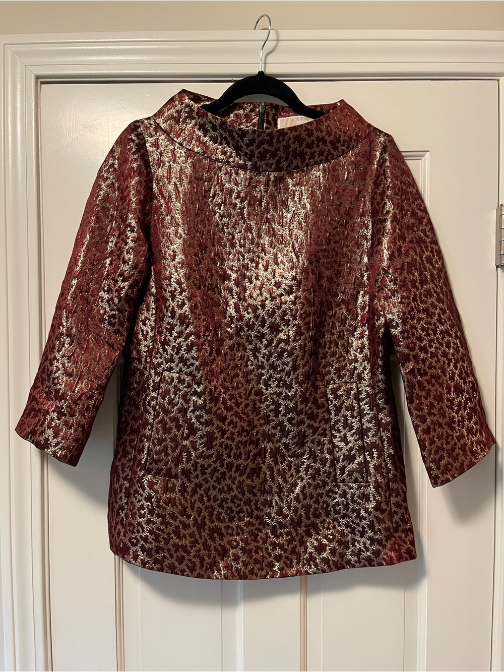 Michael Kors Metallic Leopard Print Top Women’s Medium